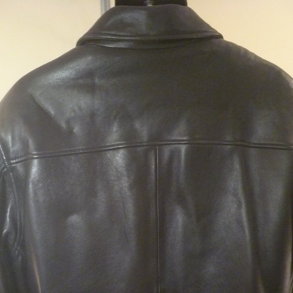$$$ SOLD $$$ Tibor Men M Jacket OverCoat Zip Black Soft Leather Thermolite - Picture 15 of 16